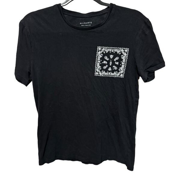 All Saints Badmanna Printed Tee Shirt In Black Size Small - Picture 5 of 12